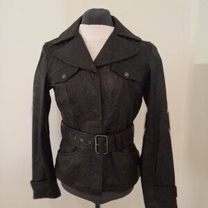 Kenneth Cole Black Leather Jacket, Small